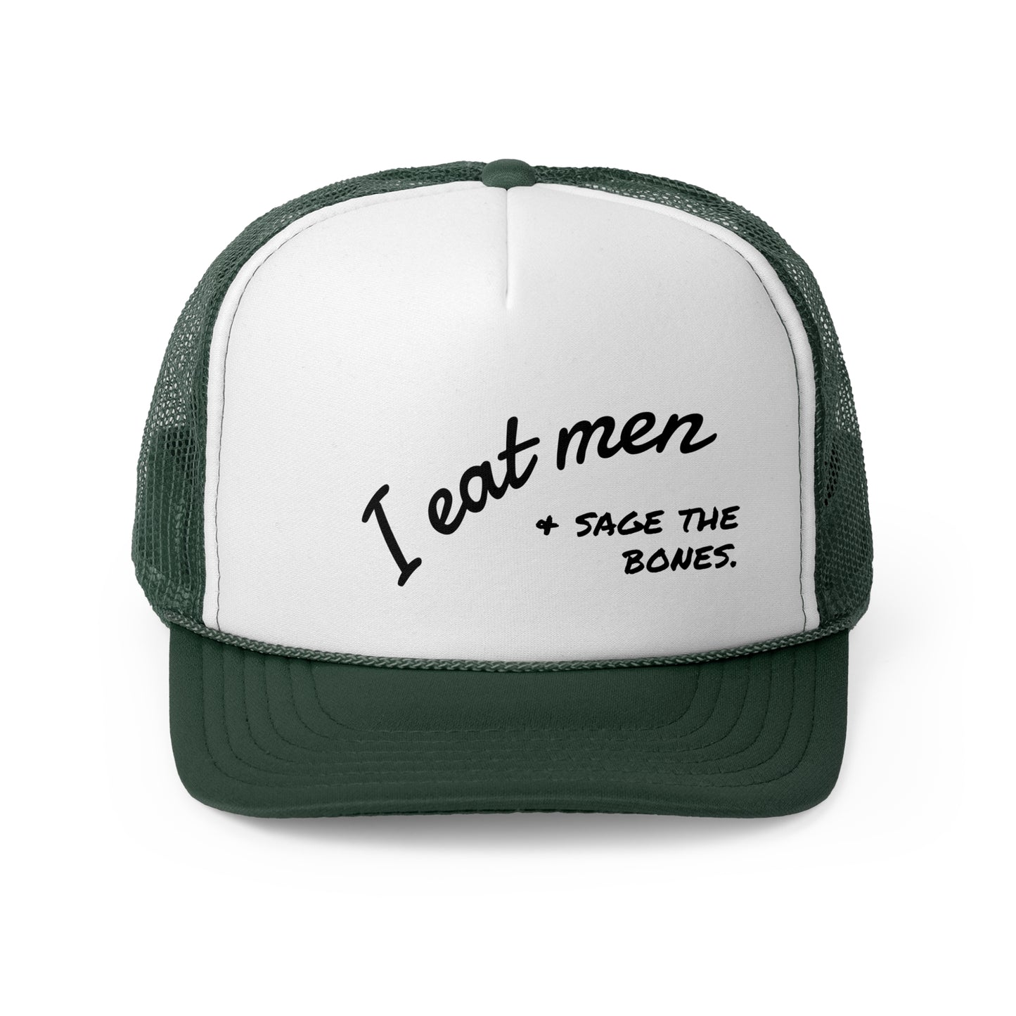 🖤 “I Eat Men, and Sage the Bones” – Edgy Trucker Cap