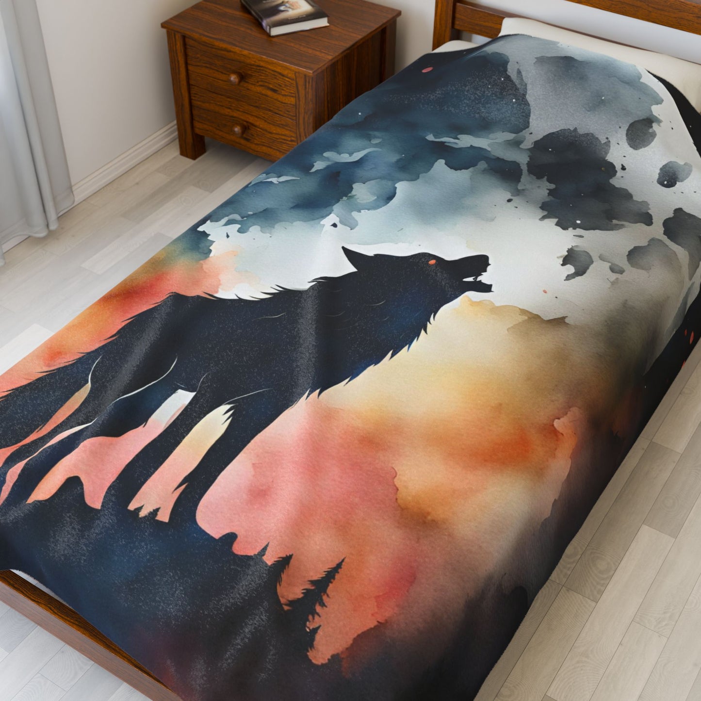 Sinister Wolf Plush Blanket