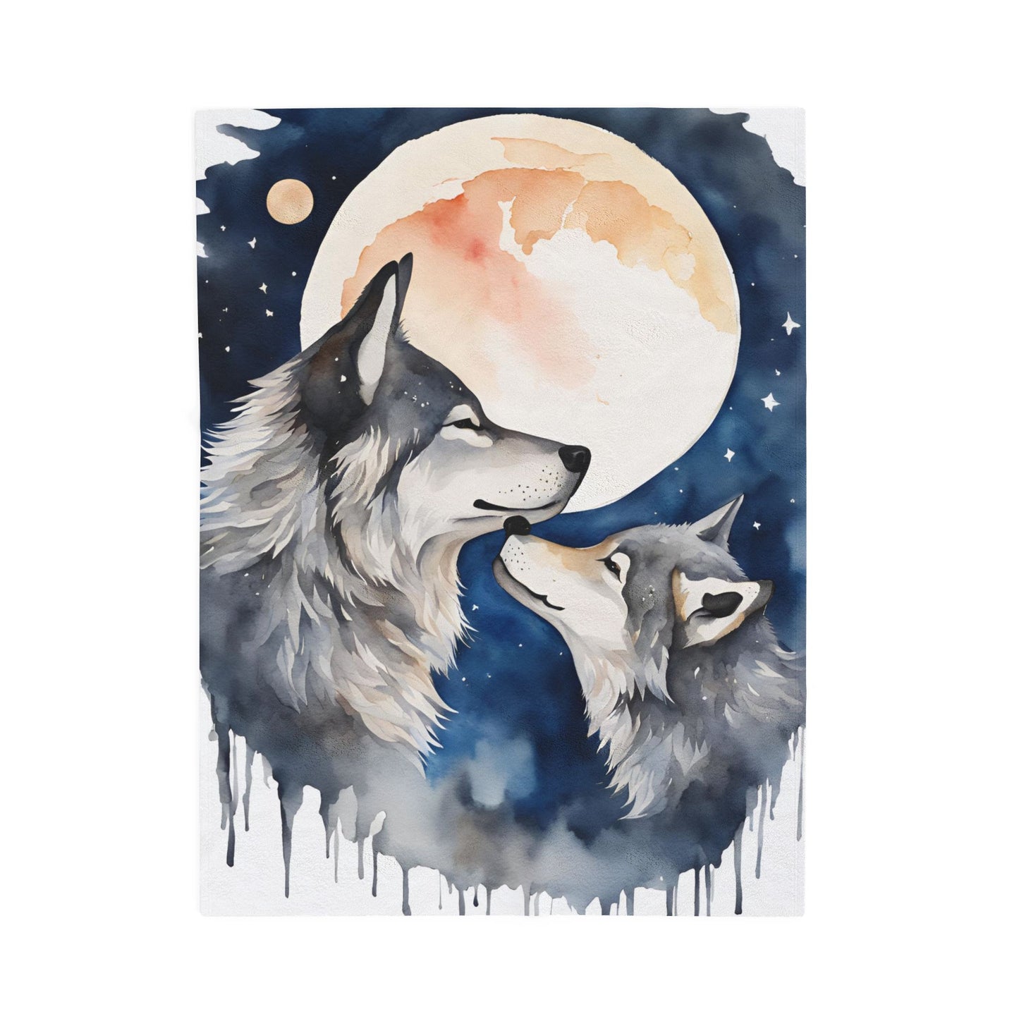 Moonlit Wolves - Plush Blanket