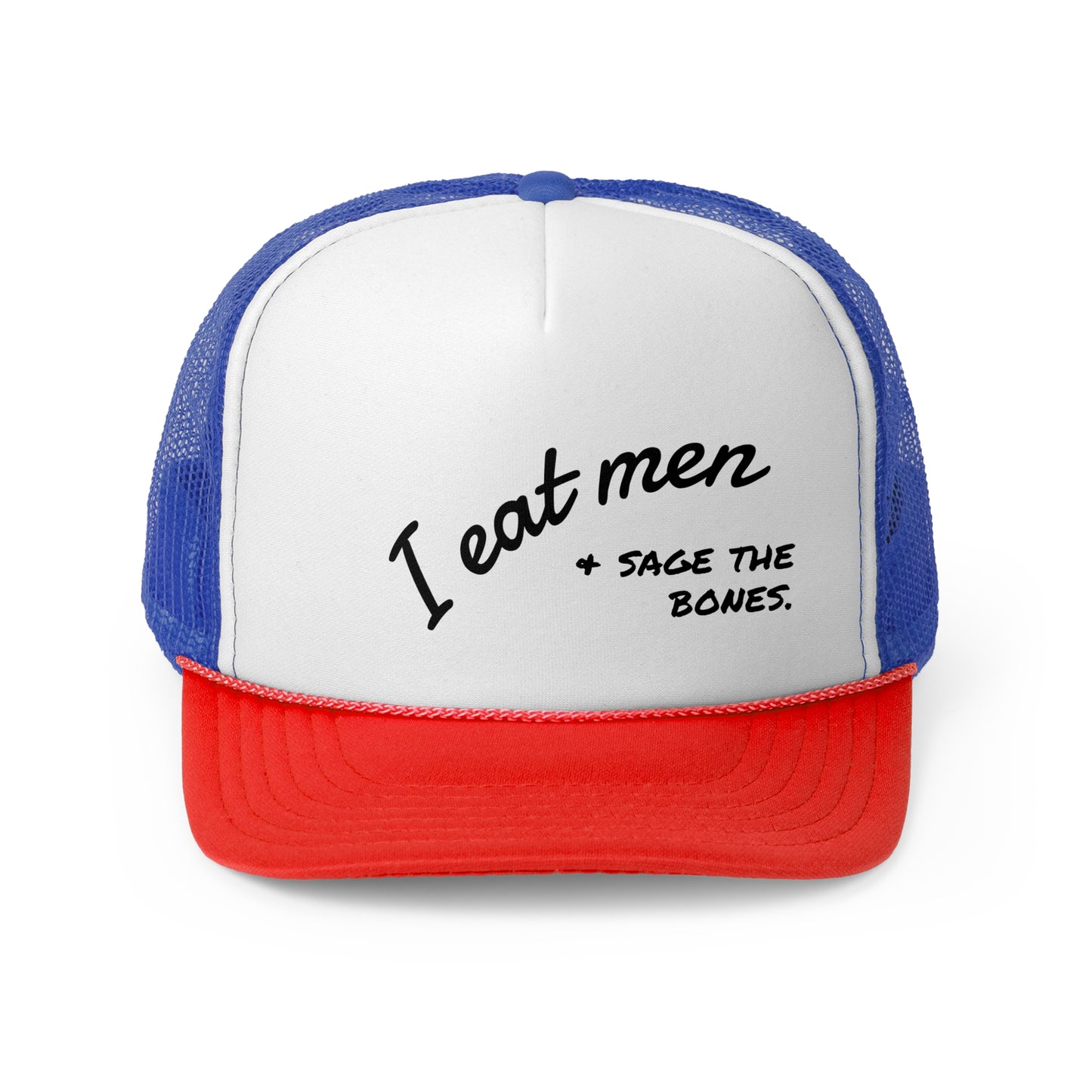 🖤 “I Eat Men, and Sage the Bones” – Edgy Trucker Cap