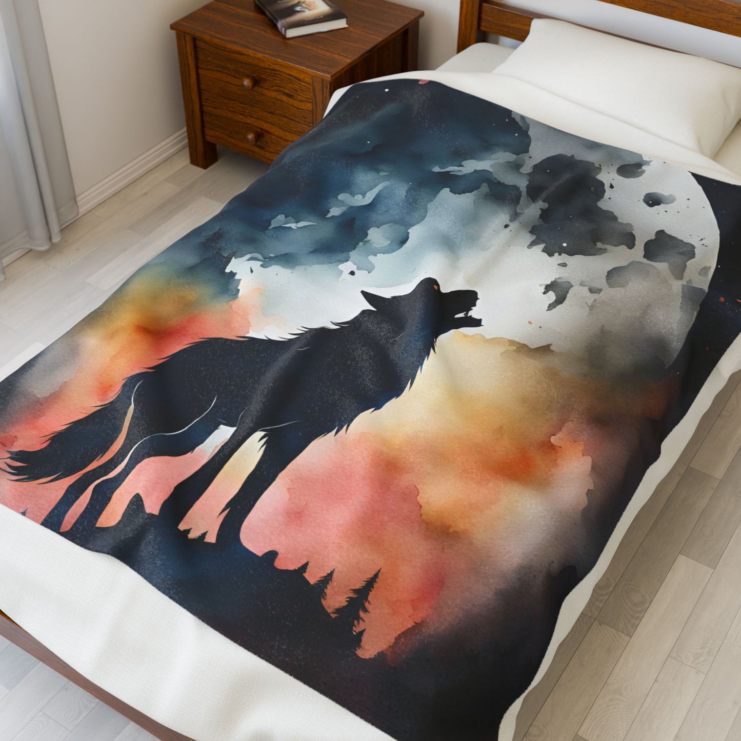 Sinister Wolf Plush Blanket