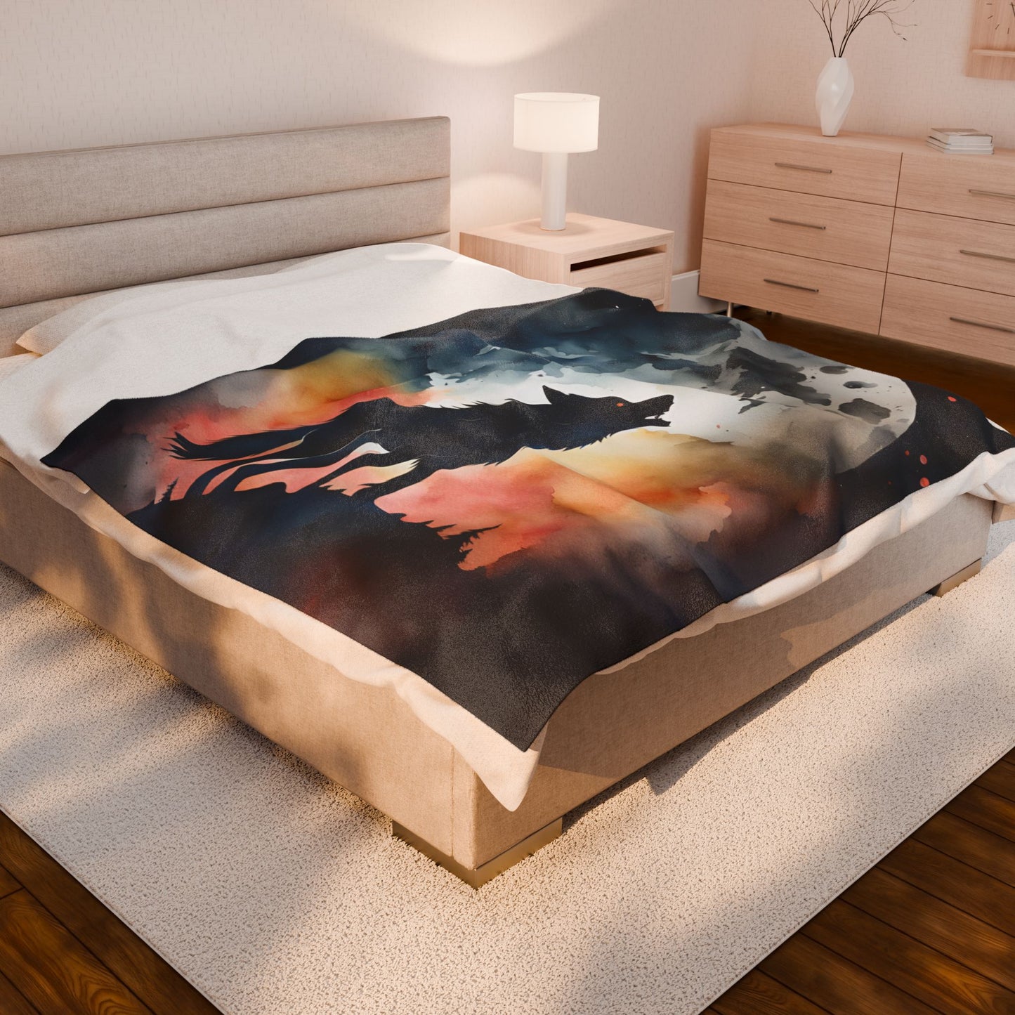Sinister Wolf Plush Blanket