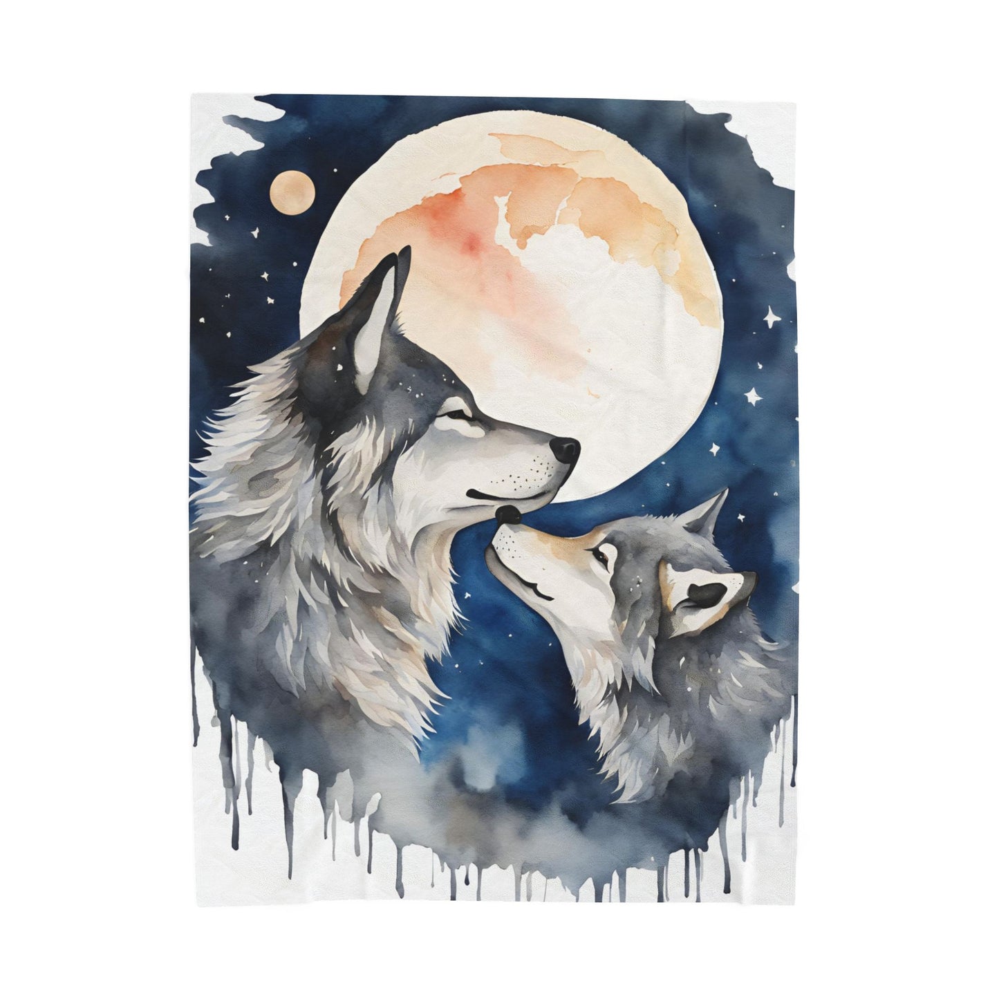 Moonlit Wolves - Plush Blanket