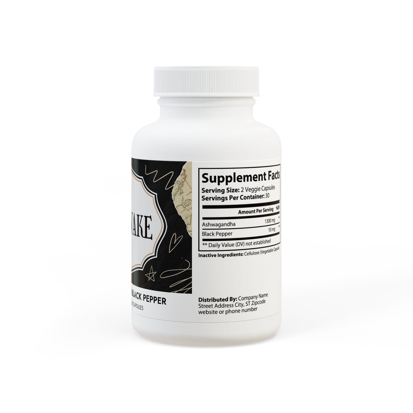 Rootwake - Ashwagandha and Black Pepper Supplement (60 caps)