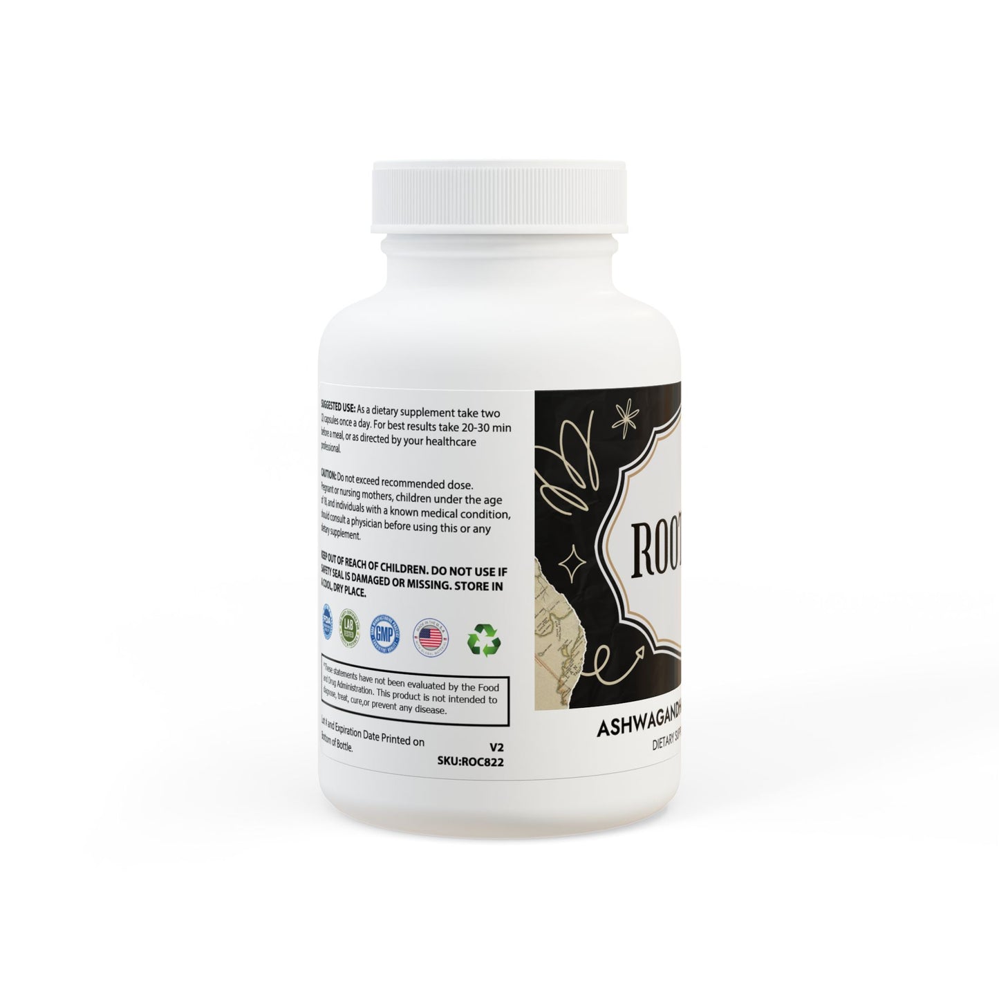 Rootwake - Ashwagandha and Black Pepper Supplement (60 caps)