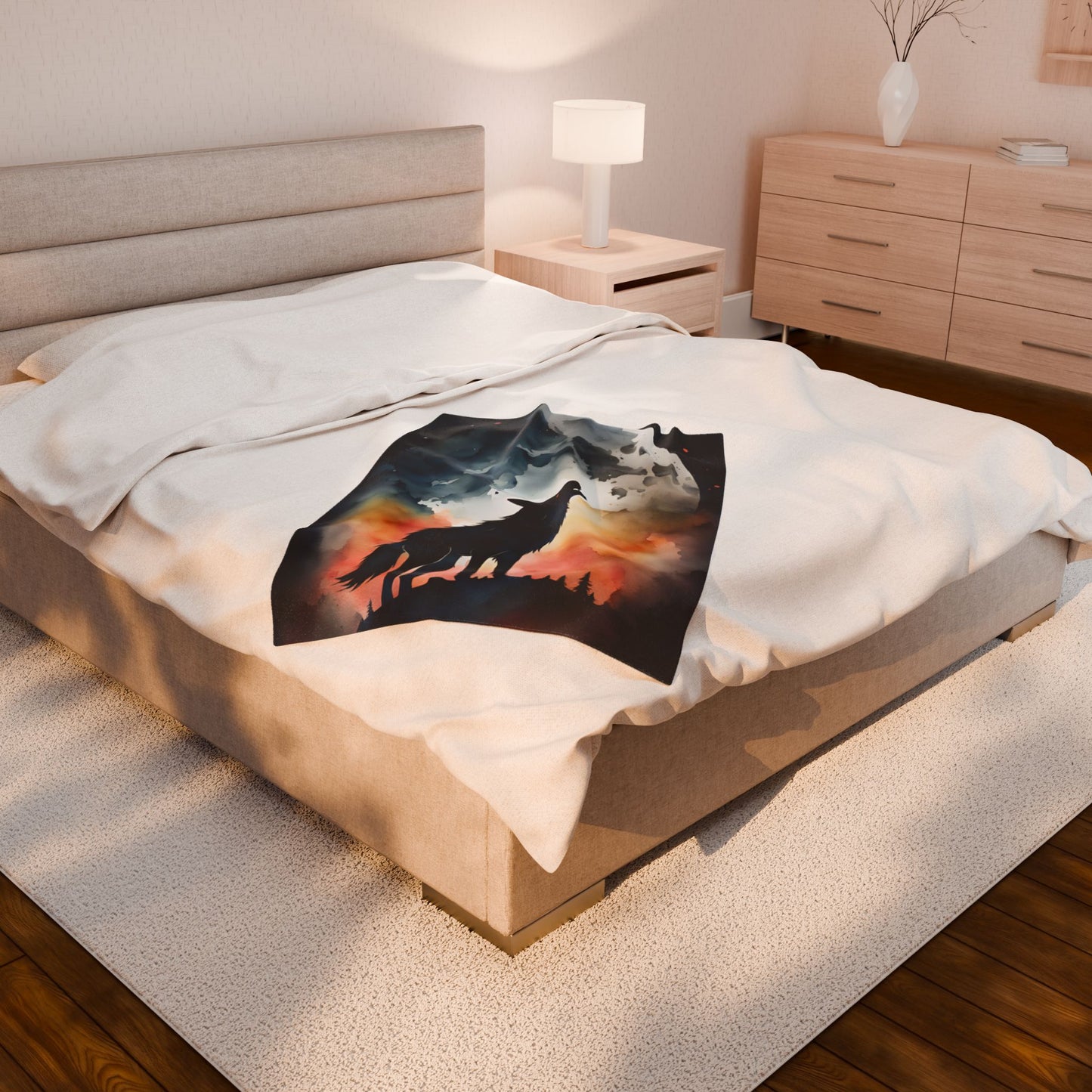Sinister Wolf Plush Blanket