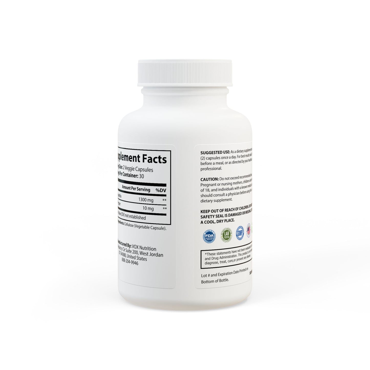 Rootwake - Ashwagandha and Black Pepper Supplement (60 caps)