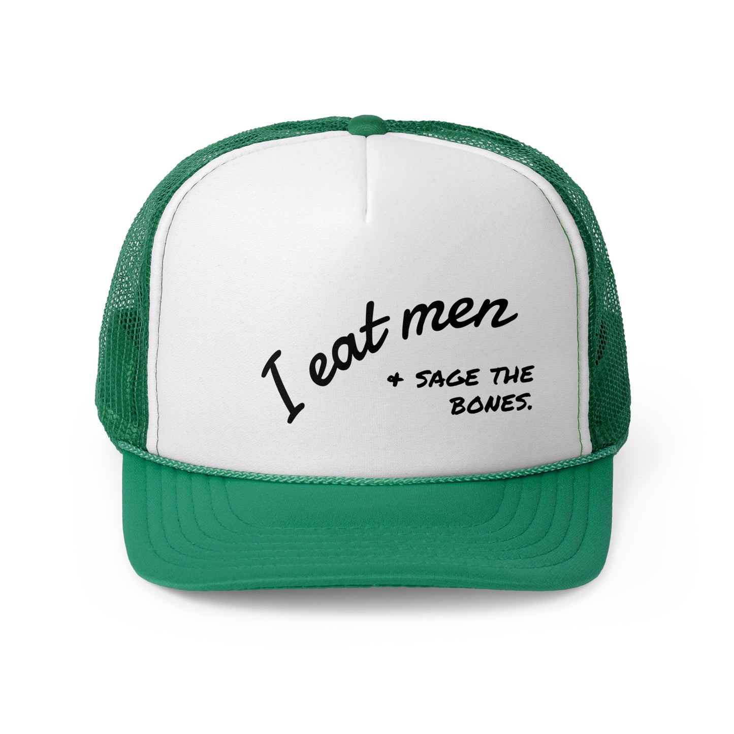 🖤 “I Eat Men, and Sage the Bones” – Edgy Trucker Cap