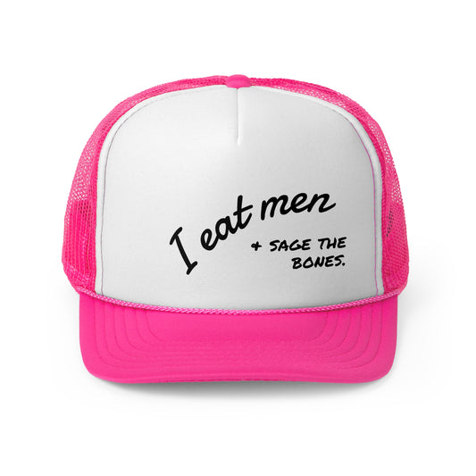 🖤 “I Eat Men, and Sage the Bones” – Edgy Trucker Cap